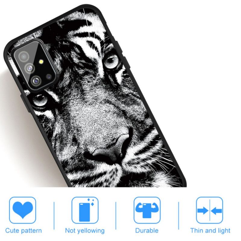 Skal Samsung Galaxy A51 Mobilskal Svartvit Tiger