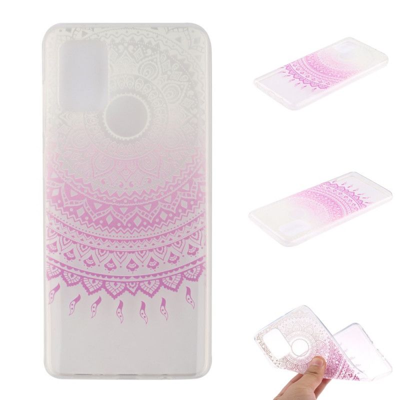 Skal Samsung Galaxy A51 Rosa Transparent Färgglad Mandala