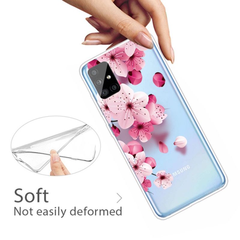 Skal Samsung Galaxy A51 Små Rosa Blommor