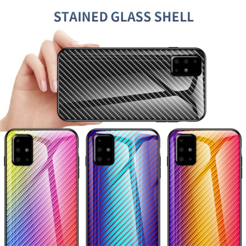 Skal Samsung Galaxy A51 Svart Kolfiberhärdat Glas