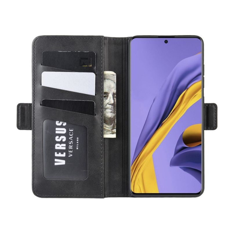 Skyddsfodral Samsung Galaxy A51 Svart Dubbel Klaff