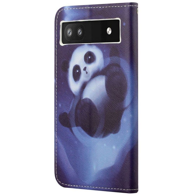 Fodral Google Pixel 6A Med Kedjar Strappy Space Panda