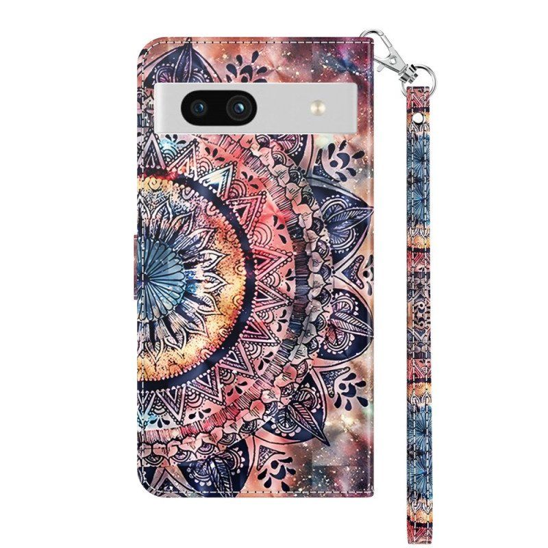 Fodral Google Pixel 7A Med Kedjar Strappy Akvarell Mandala