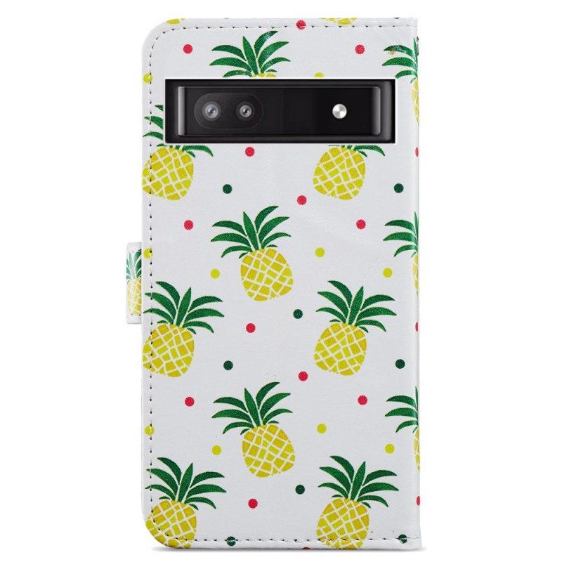 Fodral Google Pixel 7A Med Kedjar Strappy Ananas