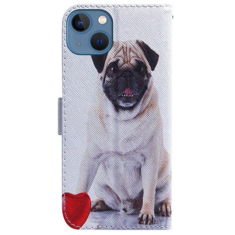 Fodral iPhone 15 Mops Hund