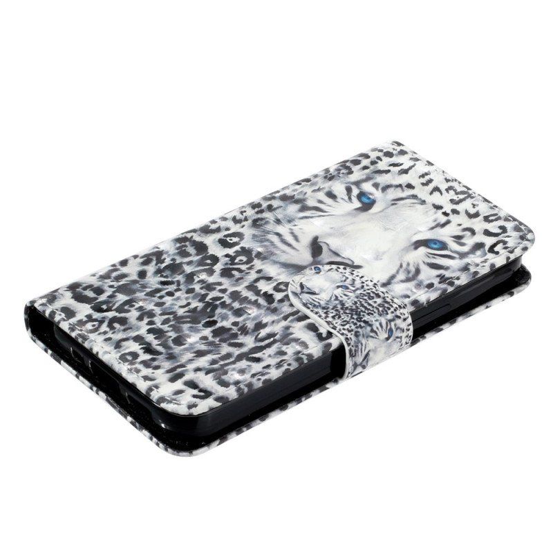 Fodral iPhone 15 Plus Med Kedjar 3d Leopard Med Rem