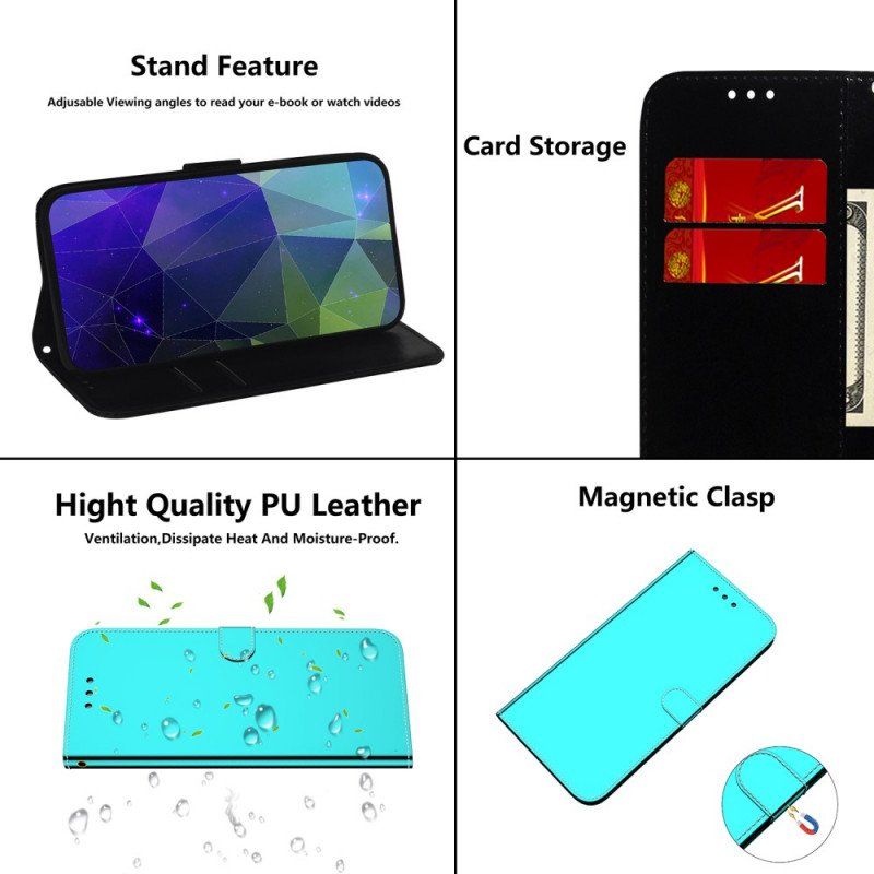 Fodral Moto E40 / E30 / E20 Spegelskydd I Konstläder