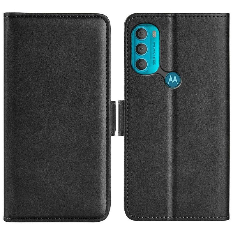 Fodral Moto G71 5G Folio-fodral Dubbel Klaff