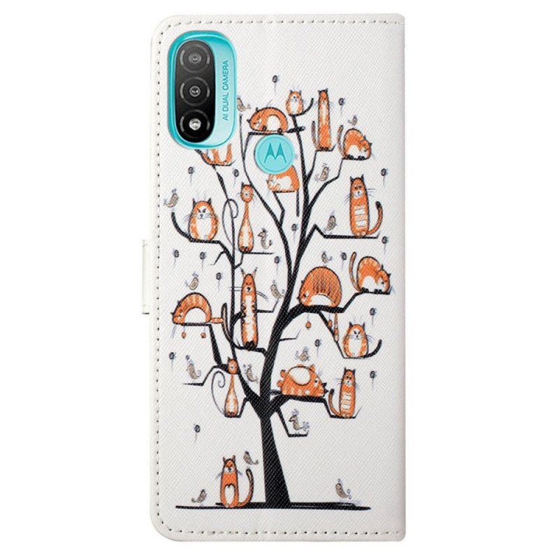 Fodral Moto G71 5G Med Kedjar Funky Cats Med Rem