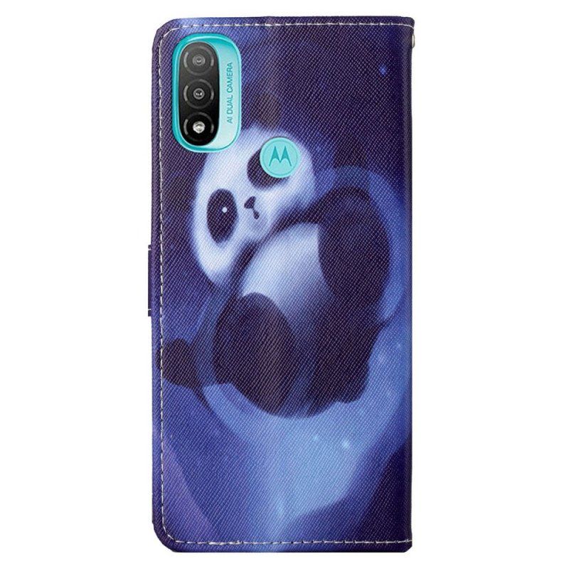 Fodral Moto G71 5G Med Kedjar Panda Space Med Lanyard