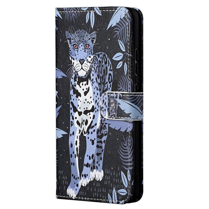 Fodral Moto G71 5G Med Kedjar Strappy Leopard