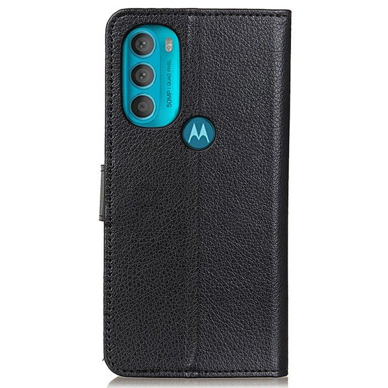 Fodral Moto G71 5G Traditionellt Litchi