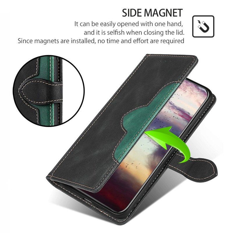 Fodral Moto G73 5G Faux Läder Bicolor Snygg