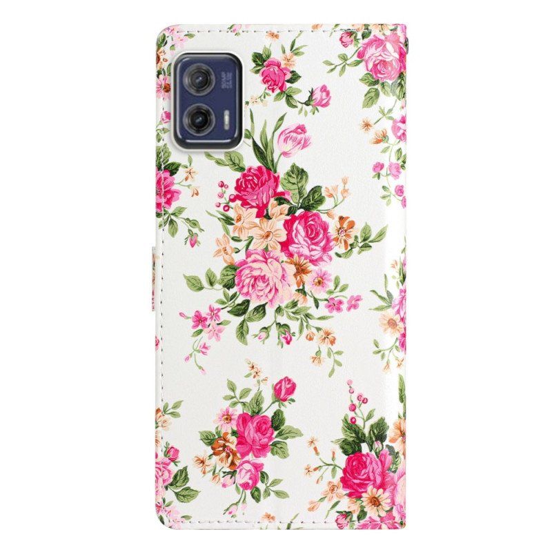 Fodral Moto G73 5G Med Kedjar Rem Liberty Flowers