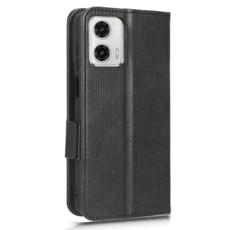 Fodral Moto G73 5G Tryckta Trianglar Med Snodd