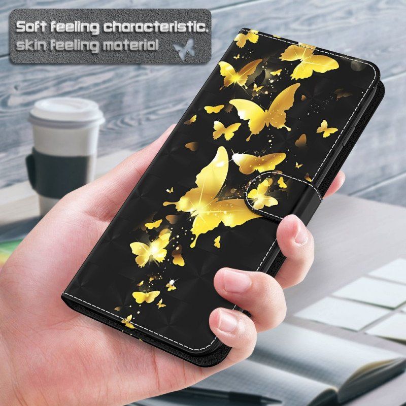Fodral OnePlus 10 Pro 5G Med Kedjar Stringfjärilar