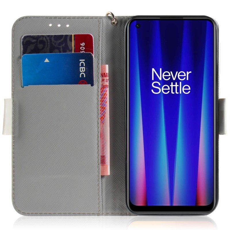 Fodral OnePlus Nord 2T 5G Med Kedjar Söt Stringkatt