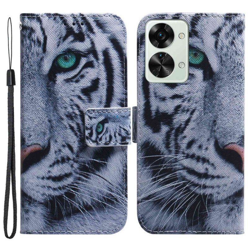 Fodral OnePlus Nord 2T 5G Med Kedjar Strappy White Tiger