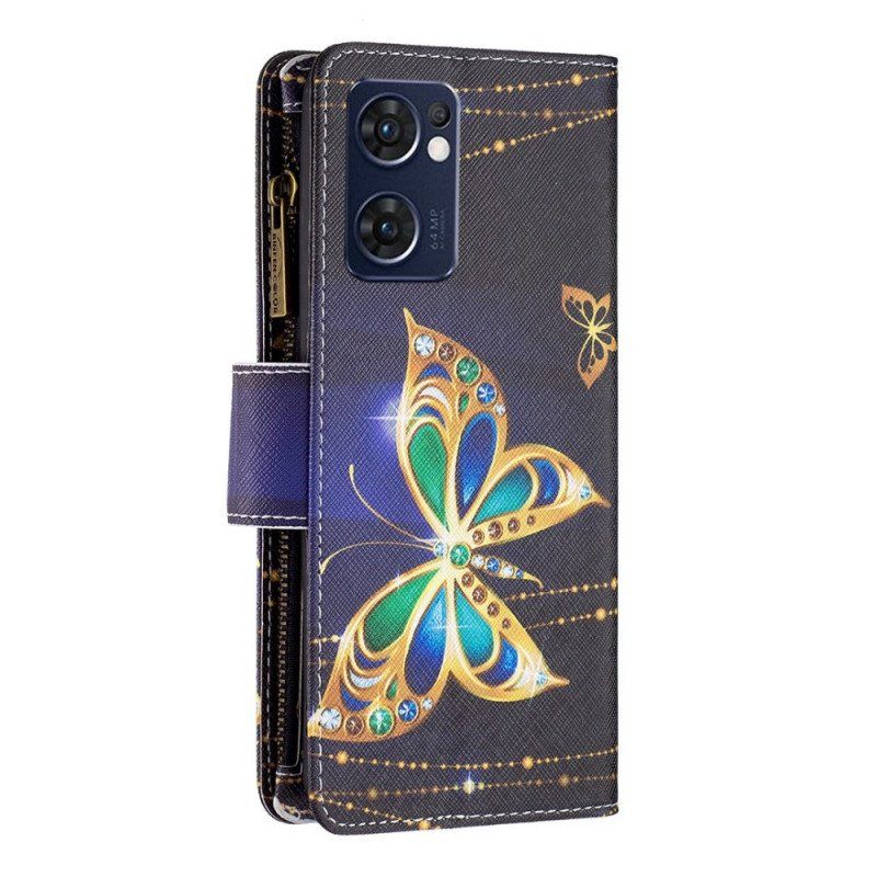 Fodral Oppo Find X5 Lite Royal Butterfly Dragkedja