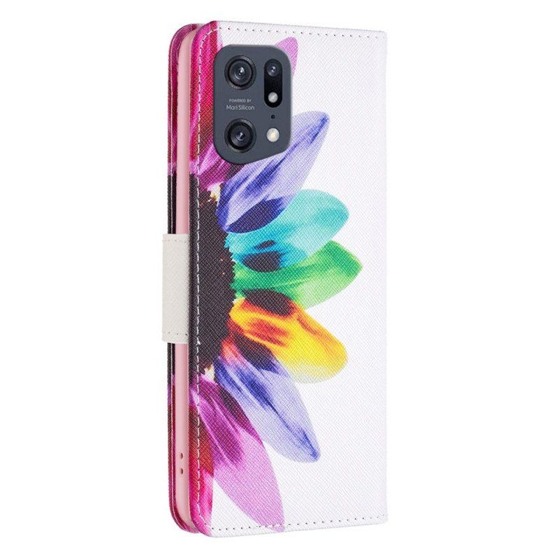 Fodral Oppo Find X5 Pro Akvarell Blomma