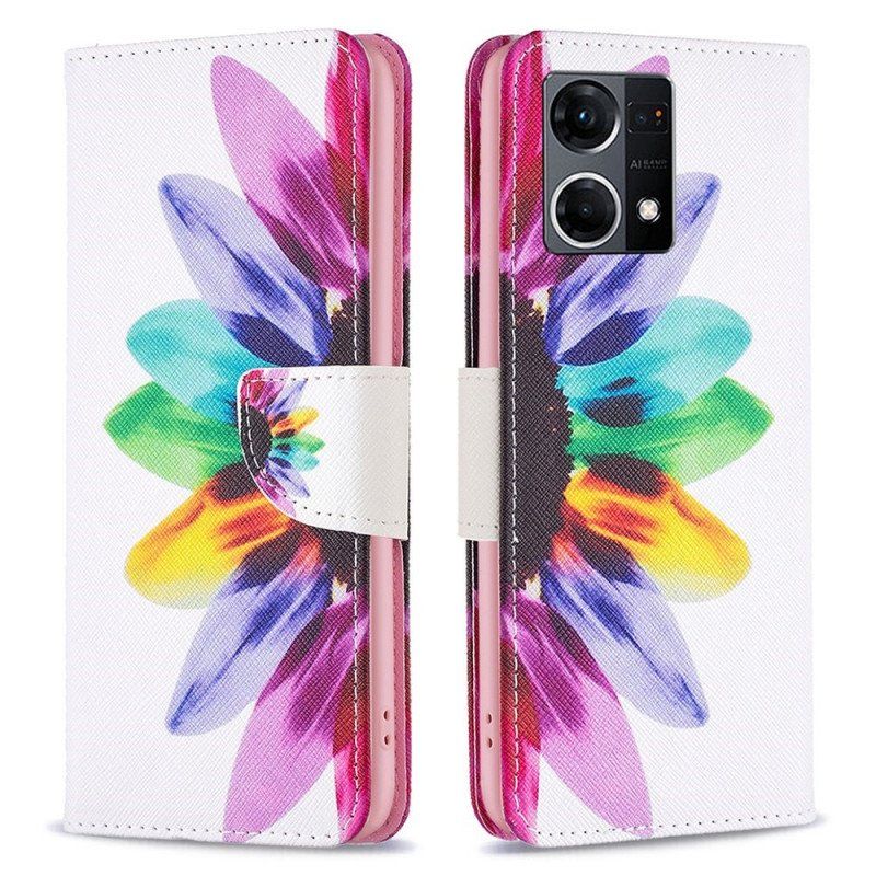 Fodral Oppo Reno 7 Akvarell Blomma