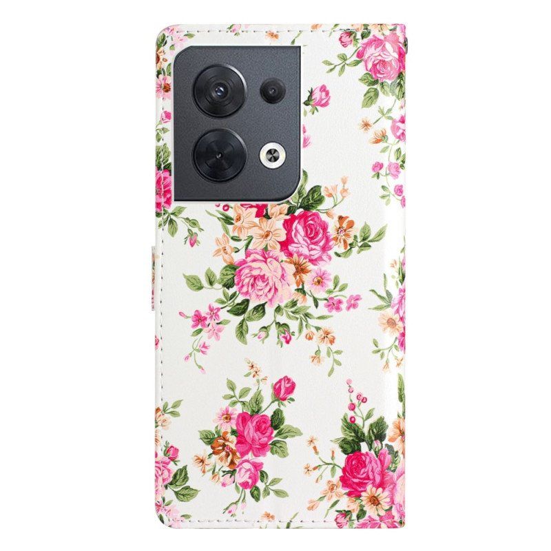 Fodral Oppo Reno 8 Med Kedjar Rem Liberty Flowers