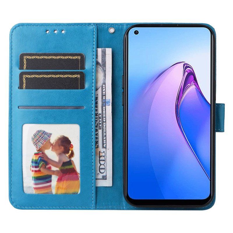 Fodral Oppo Reno 8 Med Kedjar Strappy Solros