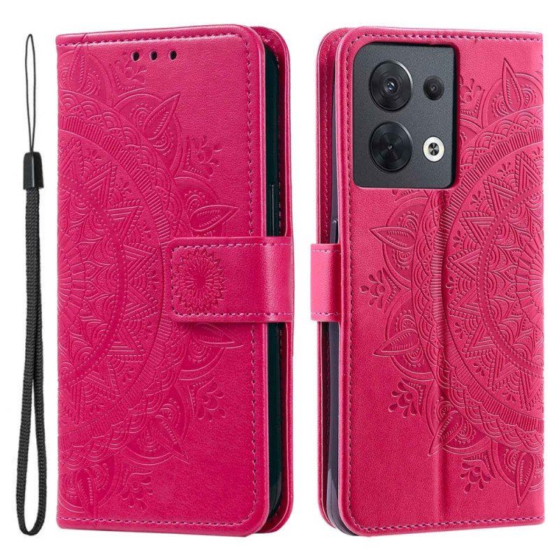 Fodral Oppo Reno 8 Med Kedjar Strappy Sun Mandala