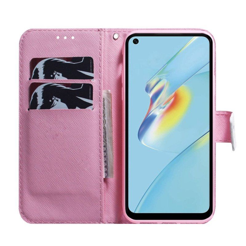 Fodral Oppo Reno 8 Med Kedjar Strappy Vintage Blomma