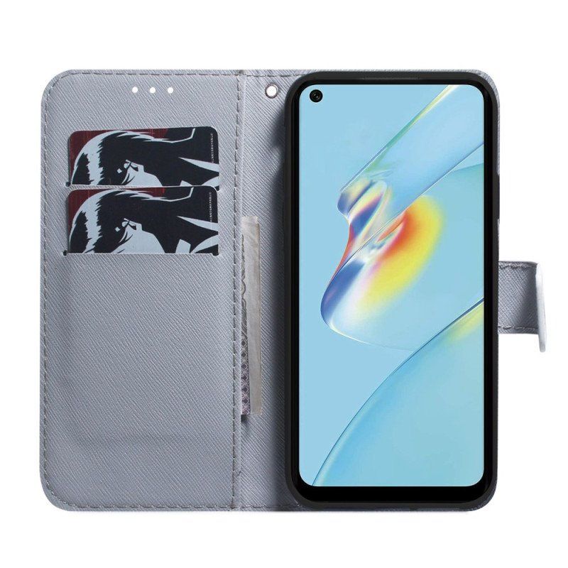 Fodral Oppo Reno 8 Med Kedjar Strappy White Tiger