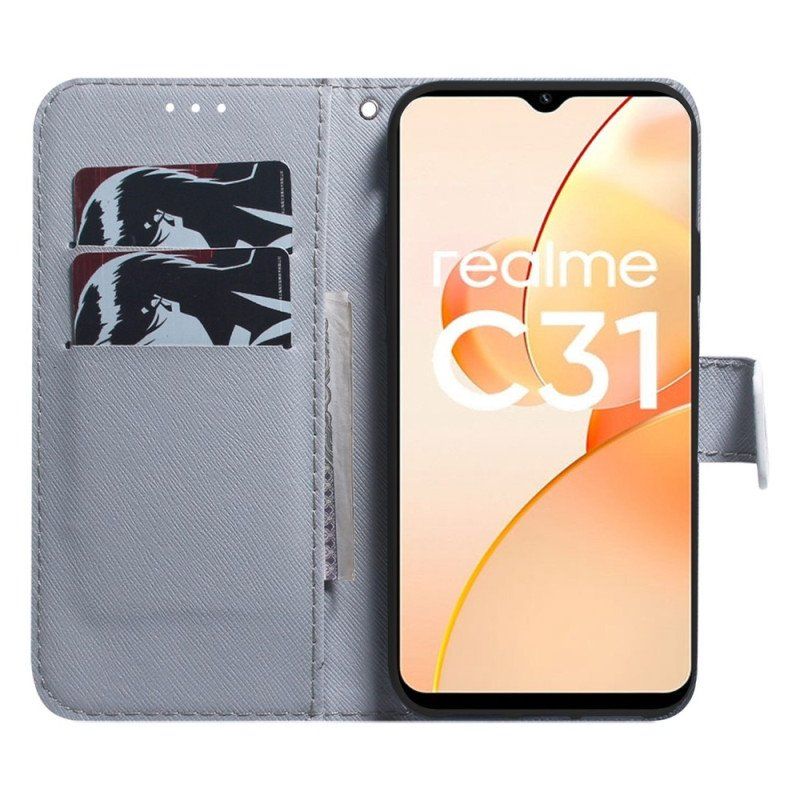 Fodral Realme C31 Ugglateckning