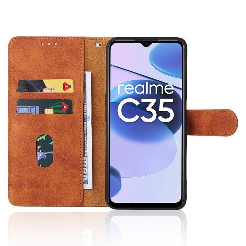 Fodral Realme C35 Med Kedjar Skin-touch Feeling Med Rem