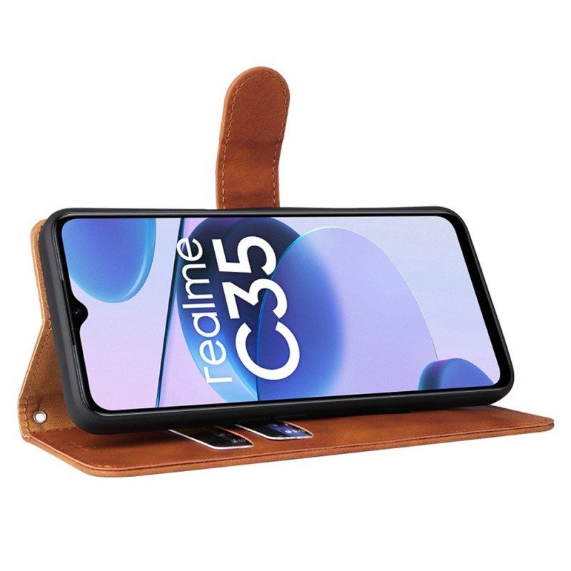 Fodral Realme C35 Med Kedjar Skin-touch Feeling Med Rem