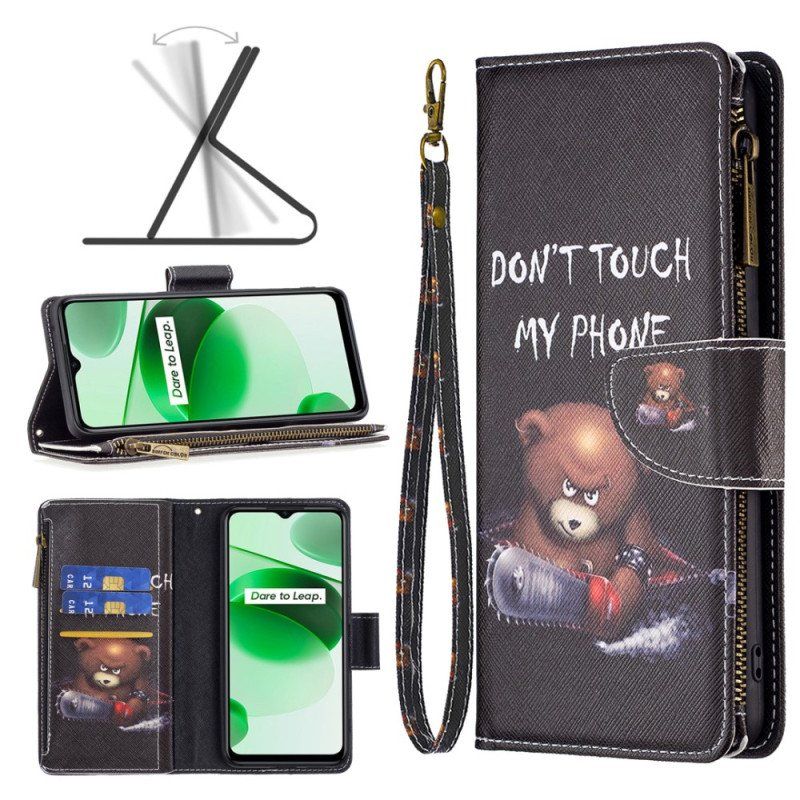 Fodral Realme C35 Med Kedjar Strappy Dangerous Bear Zipper Pouch