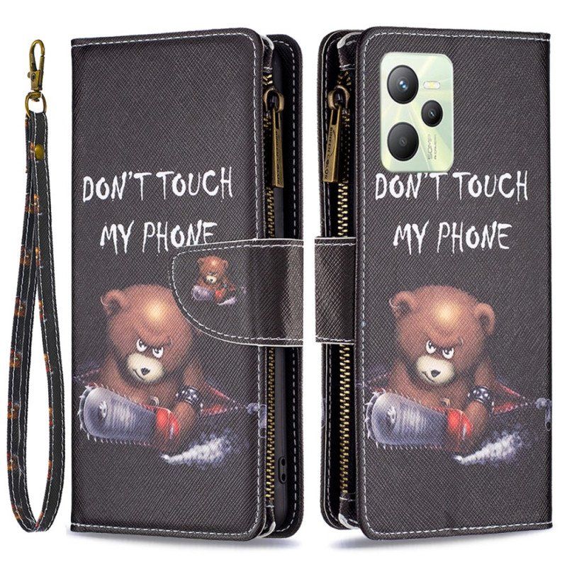 Fodral Realme C35 Med Kedjar Strappy Dangerous Bear Zipper Pouch