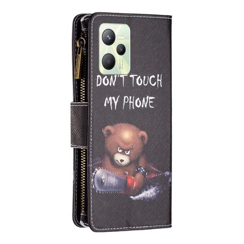 Fodral Realme C35 Med Kedjar Strappy Dangerous Bear Zipper Pouch