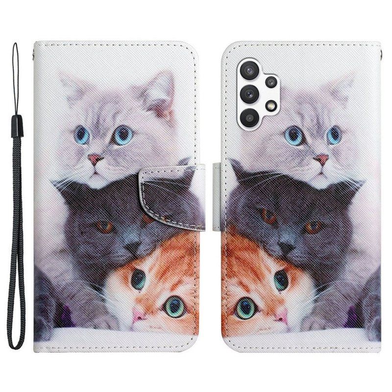 Fodral Samsung Galaxy A13 Tales Of Cats With Lanyard