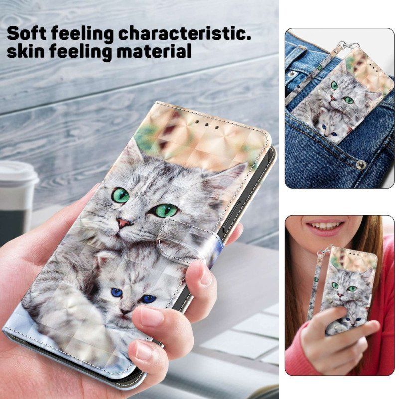 Fodral Samsung Galaxy A14 / A14 5G Med Kedjar Endast Thong Cats