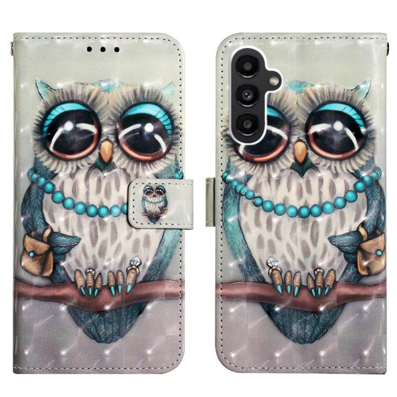 Fodral Samsung Galaxy A14 / A14 5G Med Kedjar Miss Owl Med Rem