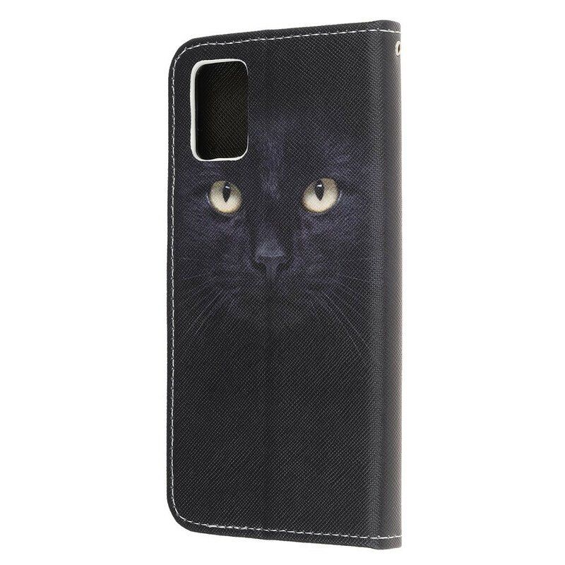 Fodral Samsung Galaxy A52 4G / A52 5G / A52s 5G Med Kedjar Strappy Black Cat Eyes