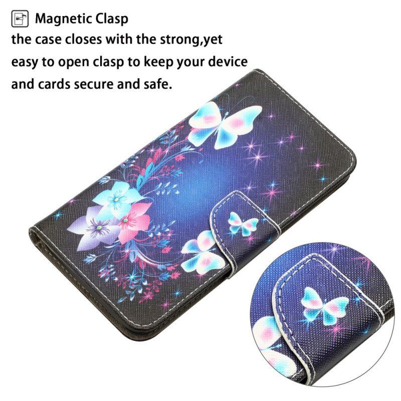 Fodral Samsung Galaxy A54 5G Med Kedjar Fairy Butterflies With Lanyard