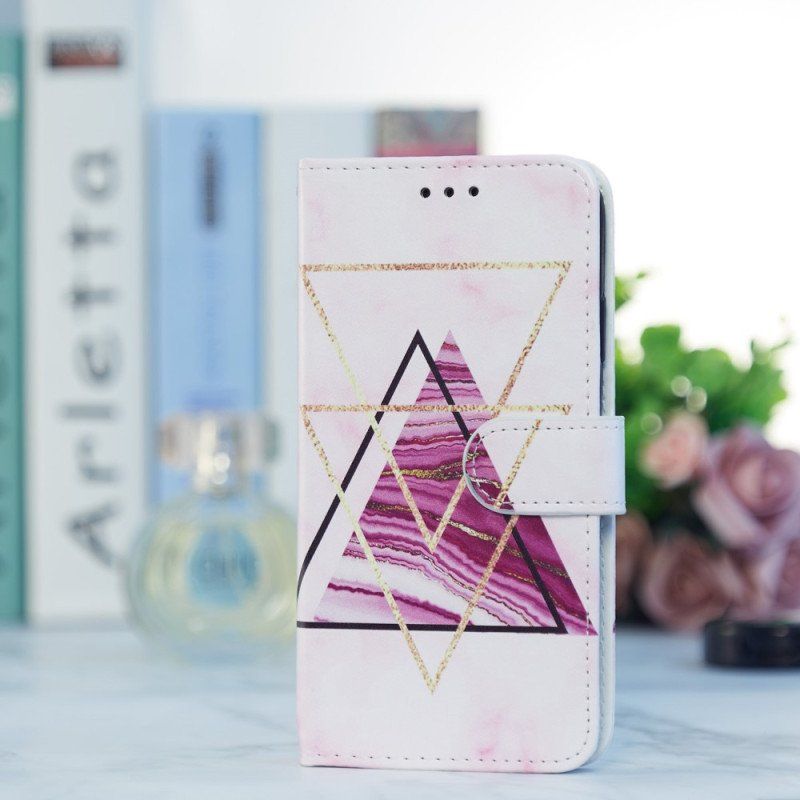 Fodral Samsung Galaxy A54 5G Med Kedjar Strappy Style Marmor