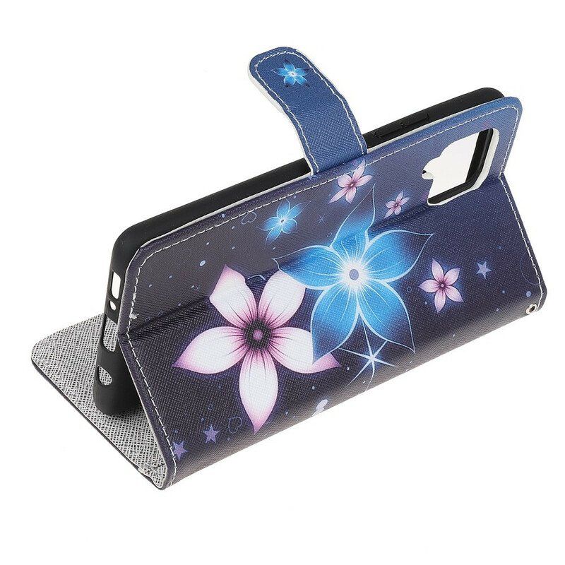 Fodral Samsung Galaxy M12 / A12 Med Kedjar Lunar Strap Blommor