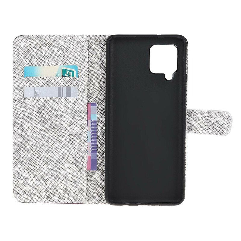 Fodral Samsung Galaxy M12 / A12 Med Kedjar Lunar Strap Blommor