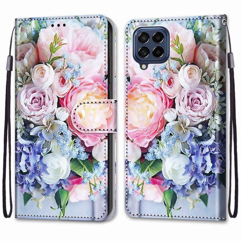 Fodral Samsung Galaxy M53 5G Blommor Med Snodd