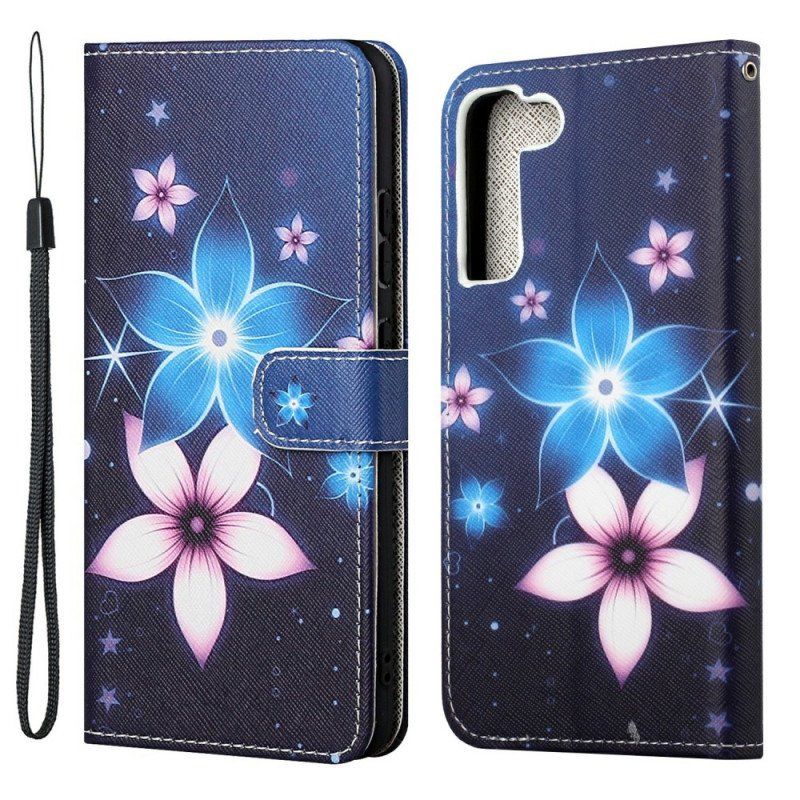 Fodral Samsung Galaxy S22 Plus 5G Med Kedjar Lunar Strap Blommor