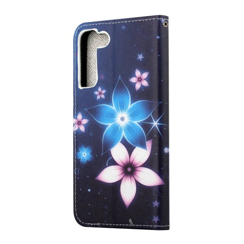 Fodral Samsung Galaxy S22 Plus 5G Med Kedjar Lunar Strap Blommor