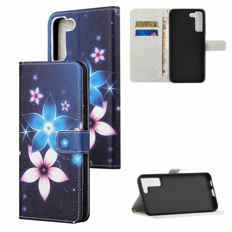 Fodral Samsung Galaxy S22 Plus 5G Med Kedjar Lunar Strap Blommor