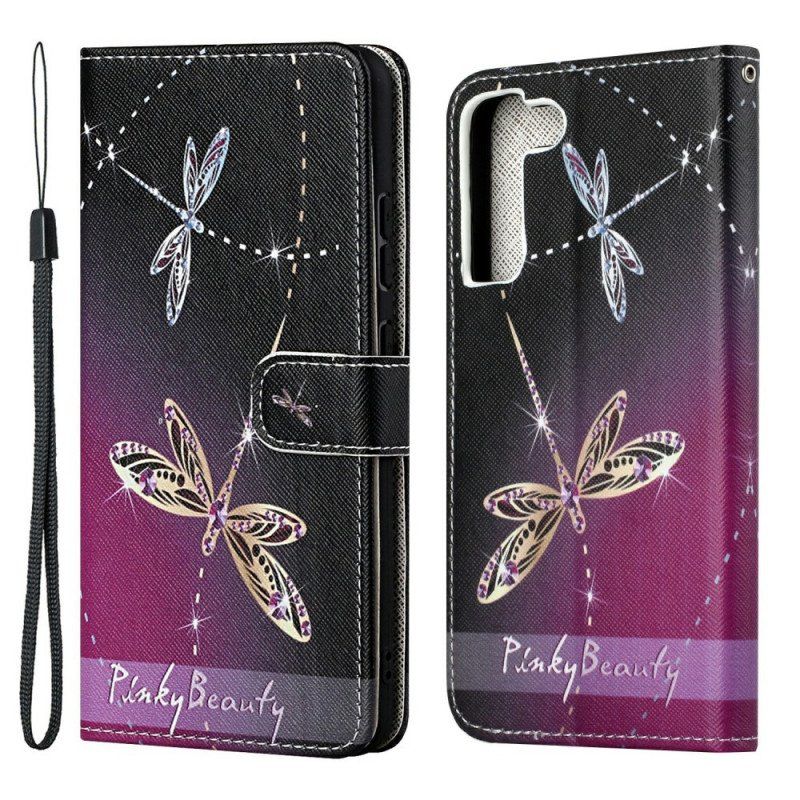 Fodral Samsung Galaxy S22 Plus 5G Med Kedjar Strappy Dragonflies