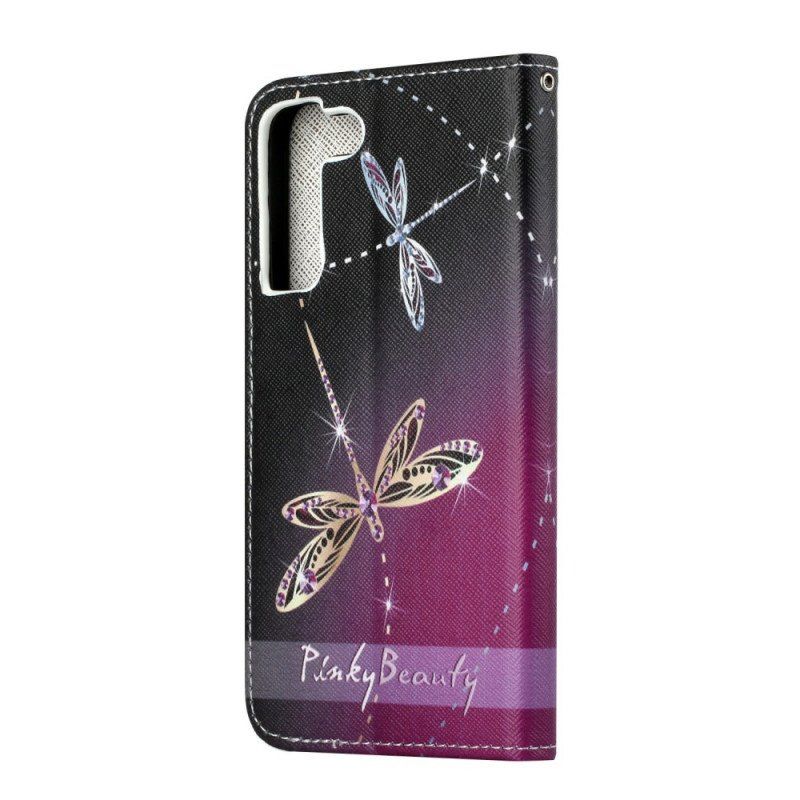 Fodral Samsung Galaxy S22 Plus 5G Med Kedjar Strappy Dragonflies